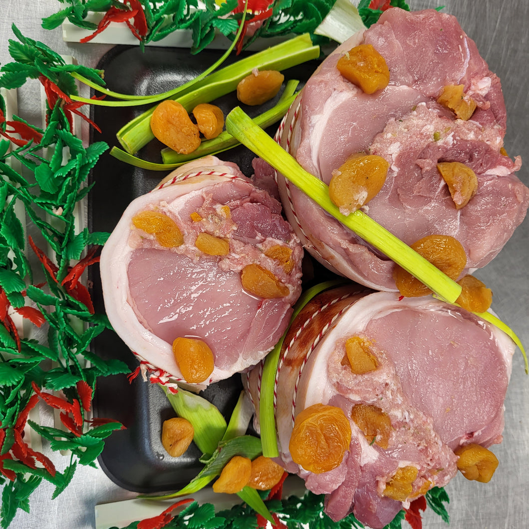 Loin of Pork with Pork and Apricot Stuffing